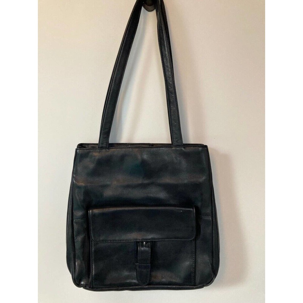 Preview Collection Black Leather Shoulder Bag - Gem